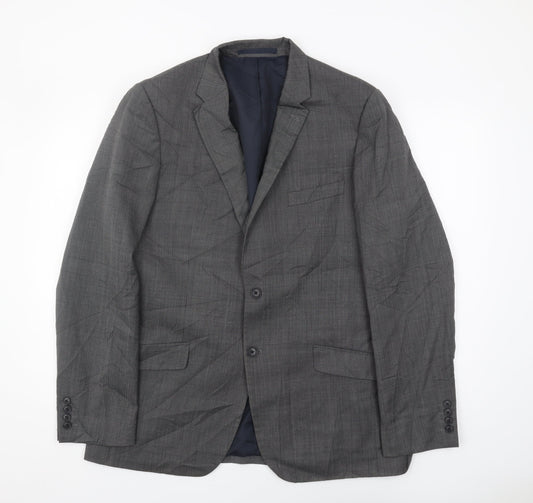 Marks and Spencer Men's Grey Check Blazer 42L