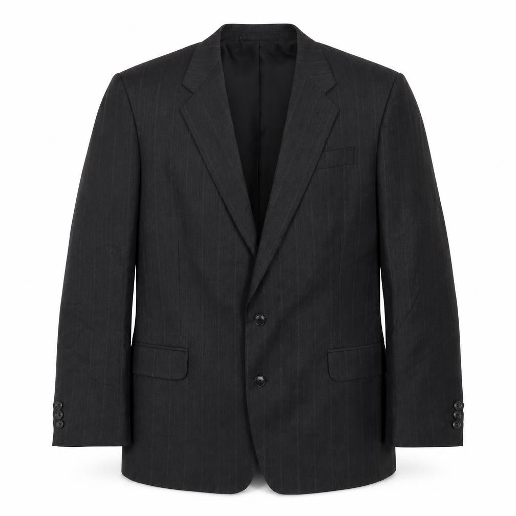 Three Shires Men's Black 46 Blazer, Formal, Striped