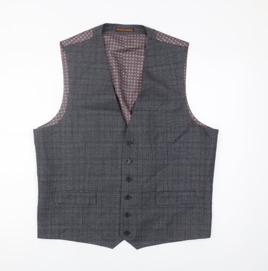 Skopes Men's Grey Check Waistcoat - Size 44R