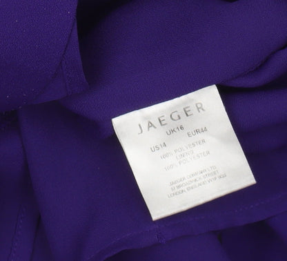 Close-up detail of Jaeger Women's Purple Sleeveless Top UK 16
