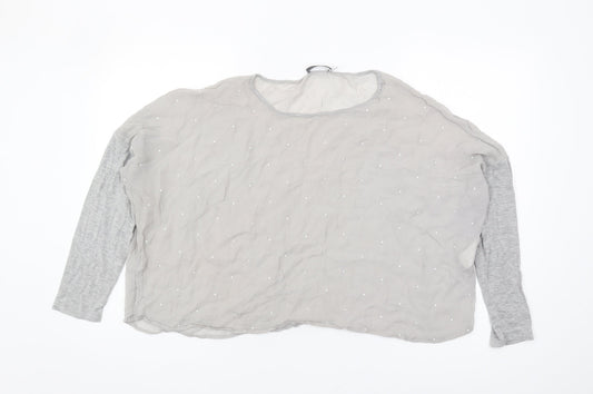 Mint Velvet Women's Grey Blouse, Size 14, Elegant & Casual