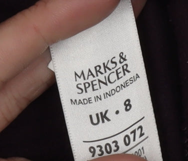 Marks & Spencer Women's Purple Fleece Jacket Size 8