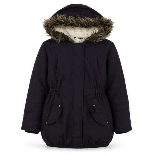 John Lewis Girls Black Parka Coat, Size 10 Years