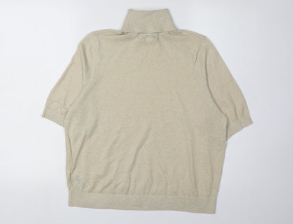 Marks & Spencer Womens Beige Roll Neck Jumper M