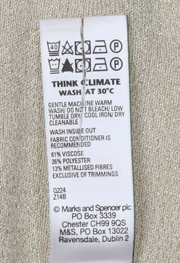 Marks & Spencer Womens Beige Roll Neck Jumper M
