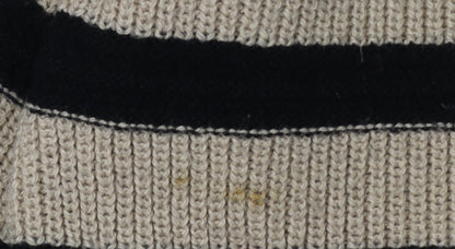 John Lewis & Partners Women's Beige Striped Pullover Jumper