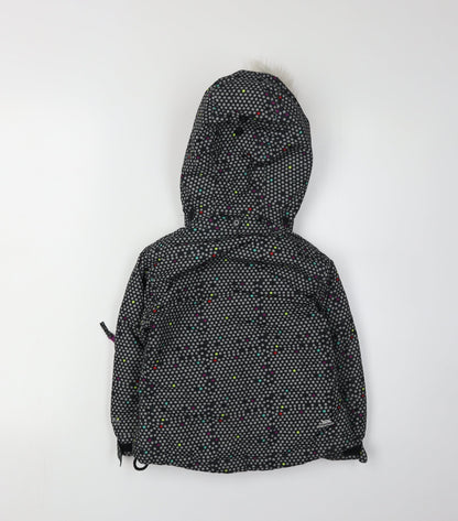 Back view of Trespass girls’ multicoloured puffer jacket 2-3 years