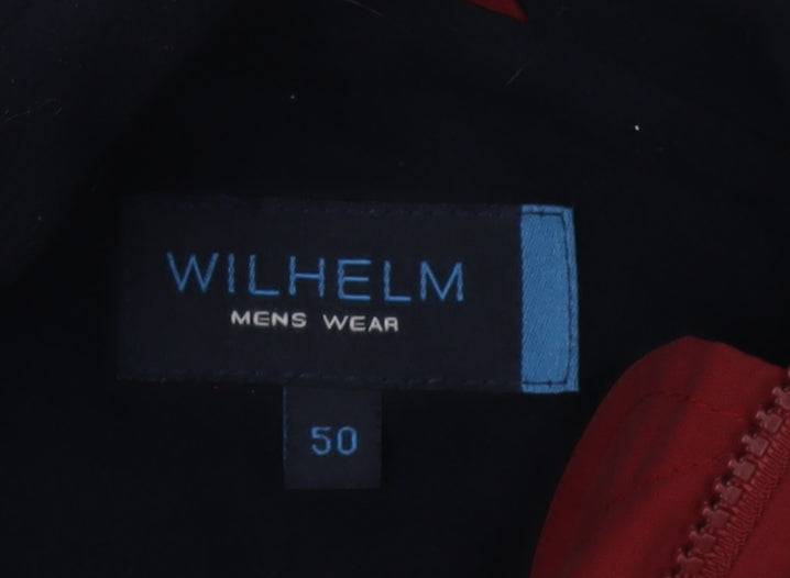 Wilhelm Men's Red Full Zip Jacket Size 50 Casual
