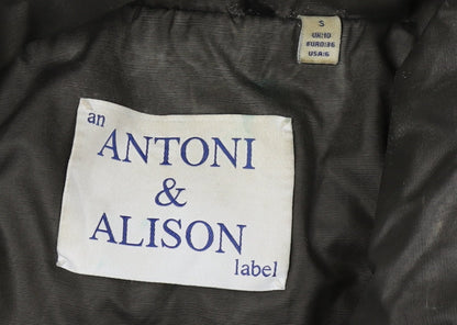 Close-up detail of Antoni & Alison Women's Black Parka Jacket, size 10