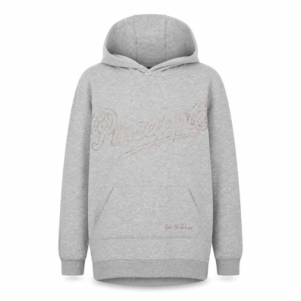 Pineapple Girls Grey Hoodie Pullover 9-10 Years Embroidered