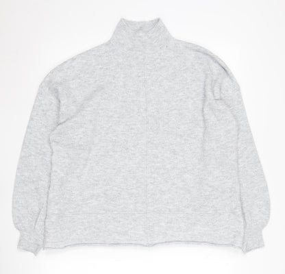 Additional front view of Miss Selfridge Women's Grey High Neck Jumper, size 10