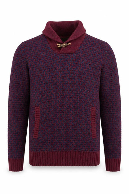 H&M Men's Red Pullover Jumper M Geometric Knit