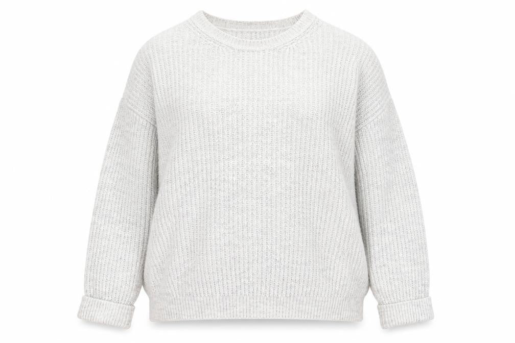 Topshop Women's Grey Chunky-Knit Pullover Jumper UK 10