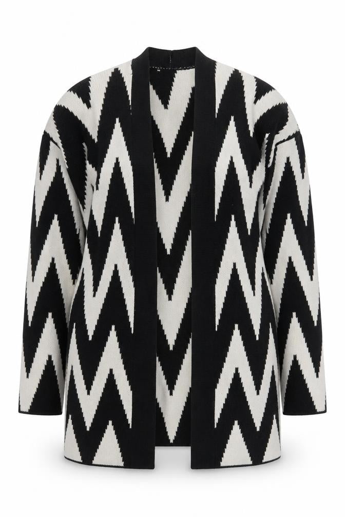 Paraphrase Women's Black & White Cardigan Size 10