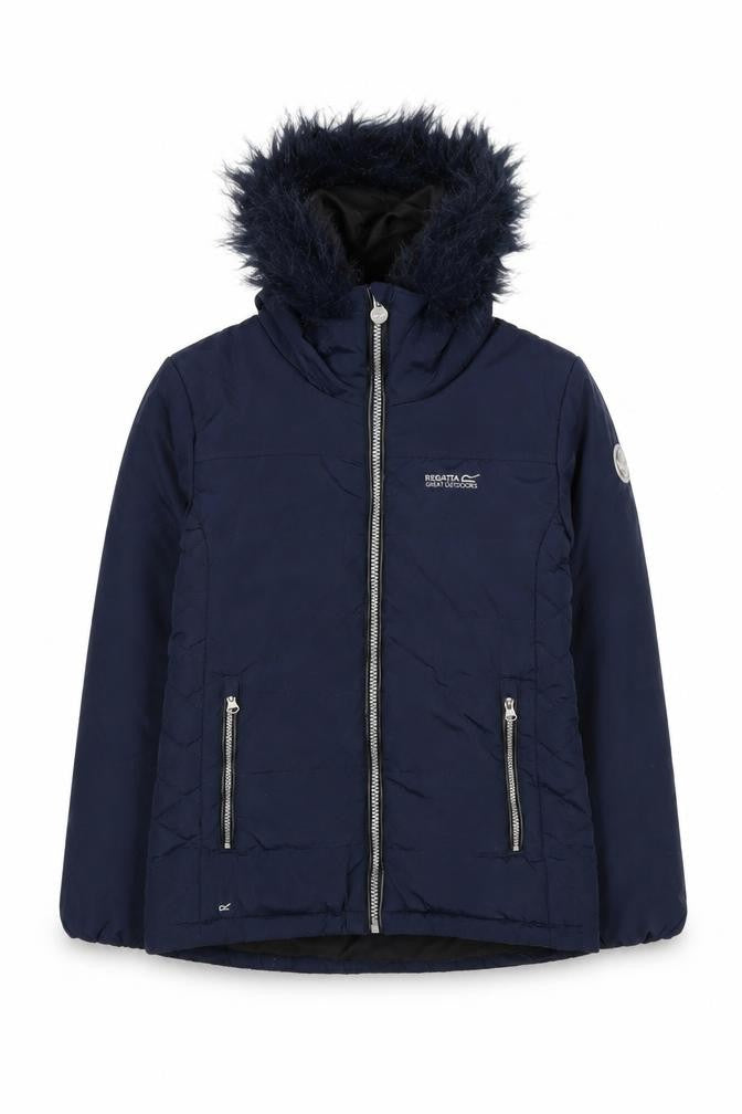 Regatta Girls Blue Puffer Jacket, Size 11, Hooded, Lined