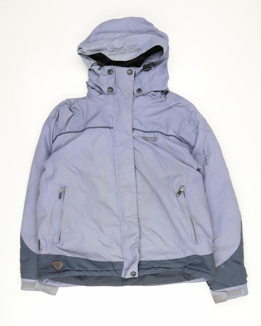 Brugi Womens Blue Ski Jacket UK 14 Hooded Winter