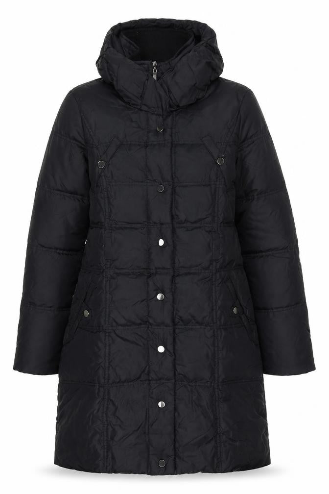 Yessica Women's Black Long Puffer Coat UK 8
