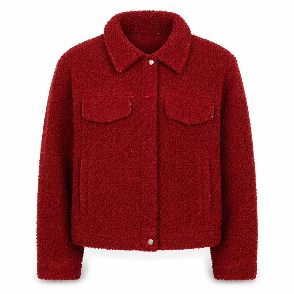 Lola May Women's Red Size 8 Fleece Basic Jacket