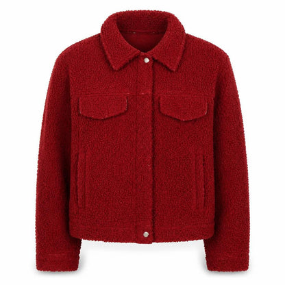 Lola May Women's Red Size 8 Fleece Basic Jacket