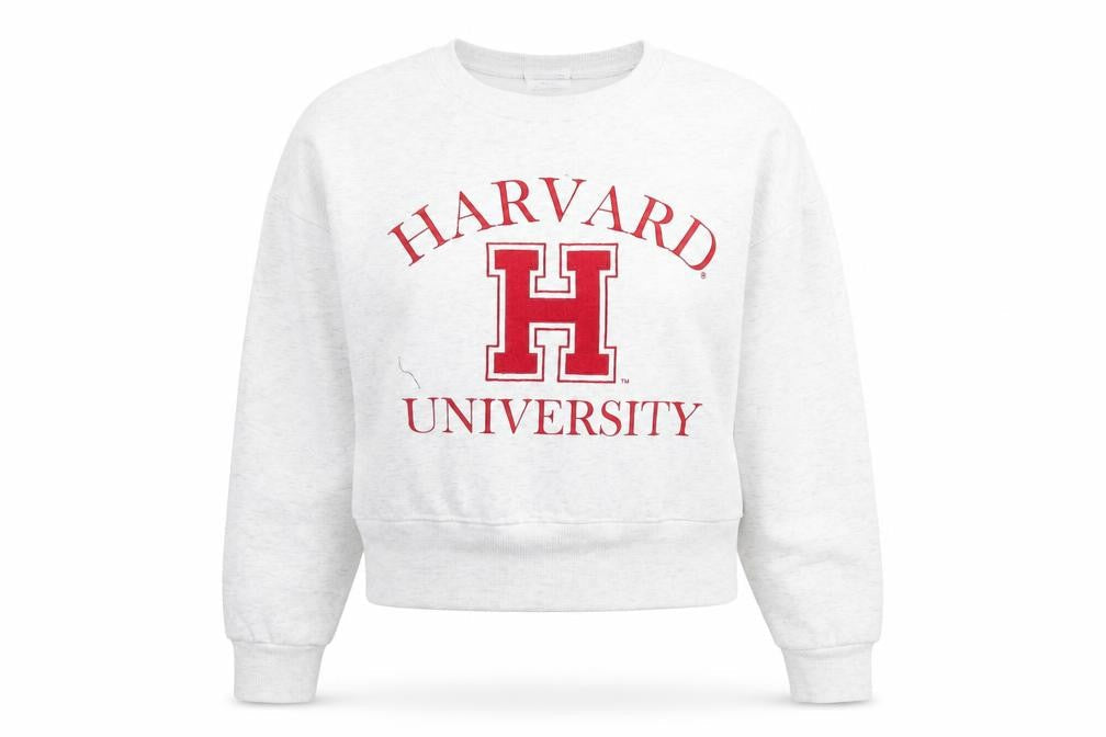 Harvard Unisex White Small Logo Sweatshirt