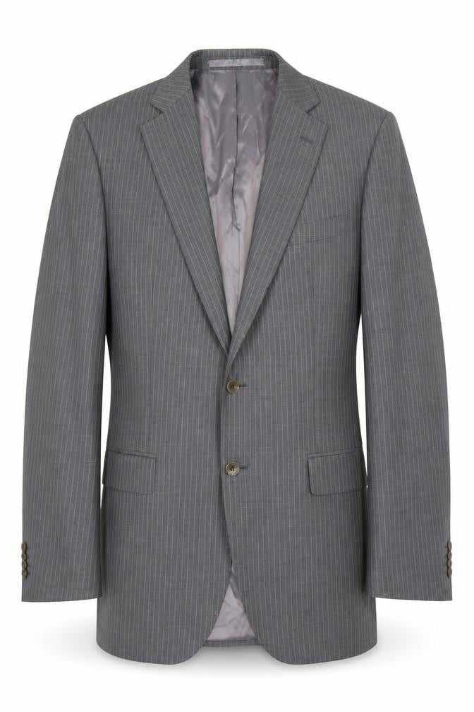 Marks & Spencer Men's Grey Striped Blazer, 38 Long