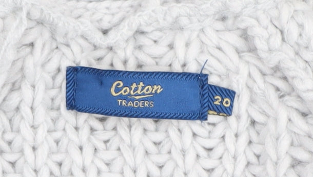Cotton Traders Women's Grey Cardigan Size 20 Relaxed Fit