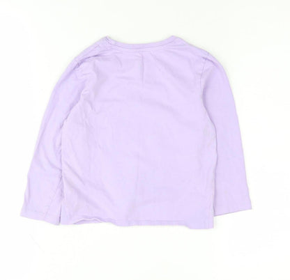 Back view of Disney girls’ encanto purple long sleeve t-shirt 3-4 years