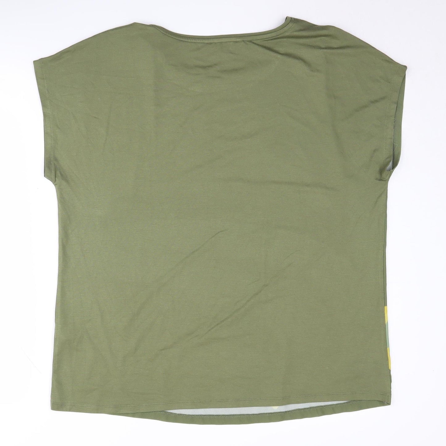 Bonmarché Women's Green Floral Short Sleeve Top