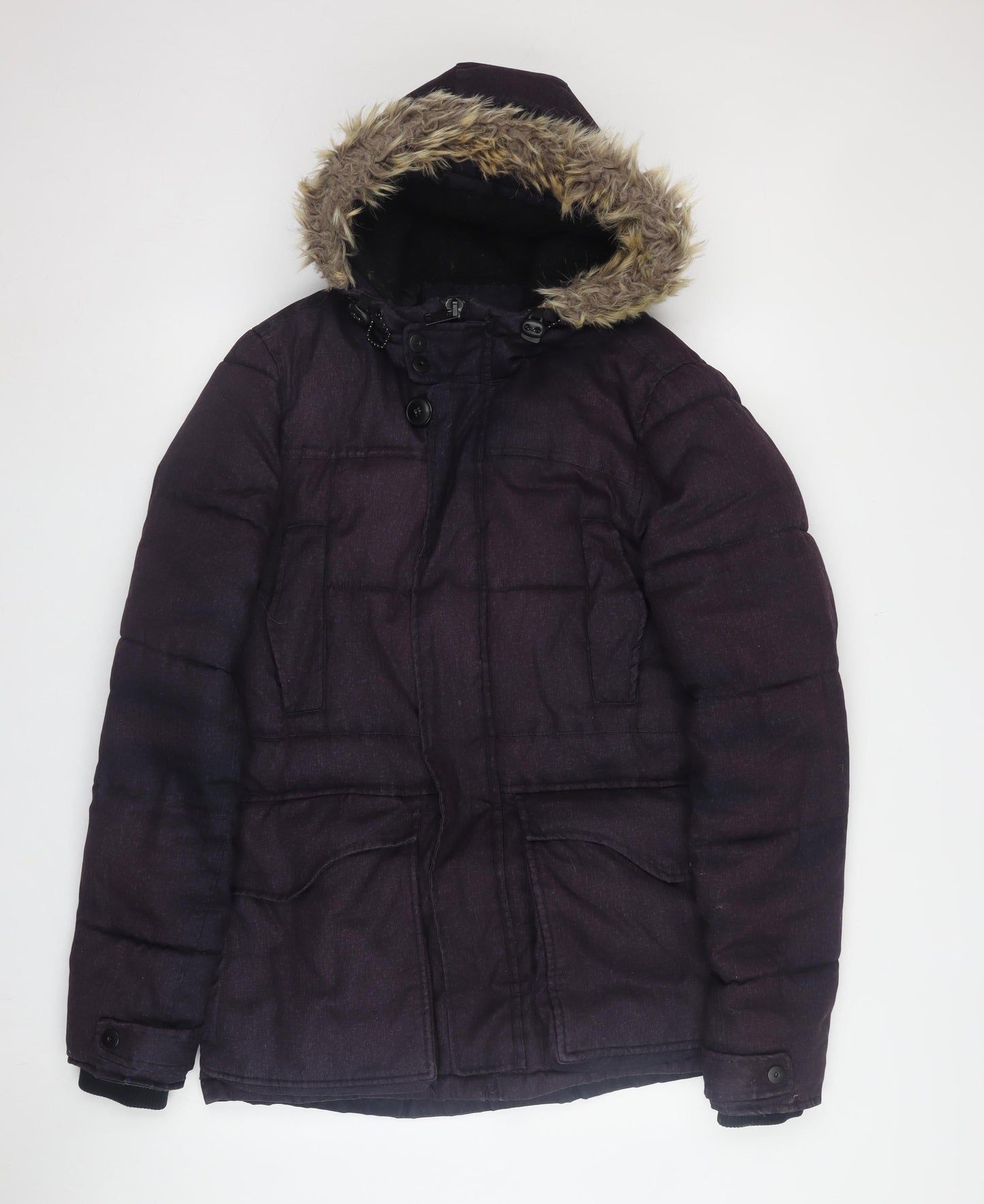Next Women's Black Puffer Jacket S with Hood