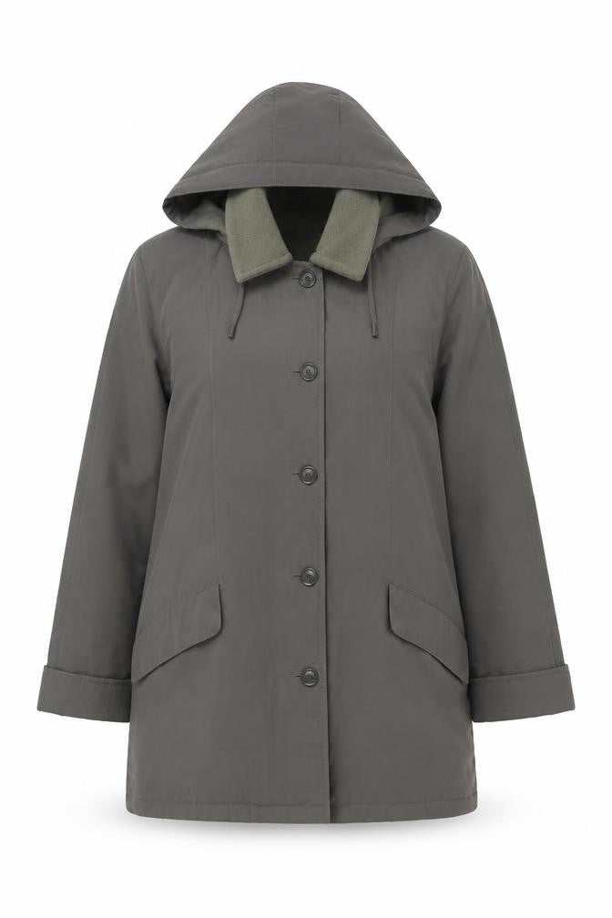 Bonmarché Women's Green Hooded Parka Coat Size M