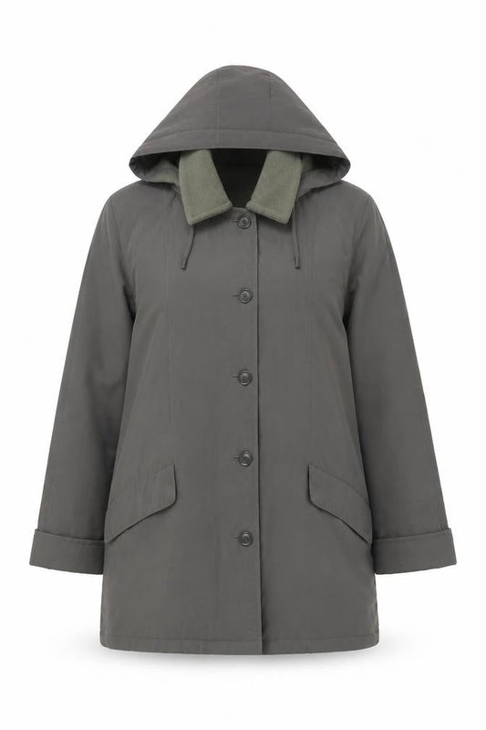 Bonmarché Women's Green Hooded Parka Coat Size M