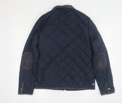 Jack Wills Women's Blue Quilted Jacket Size 10 - Casual Style