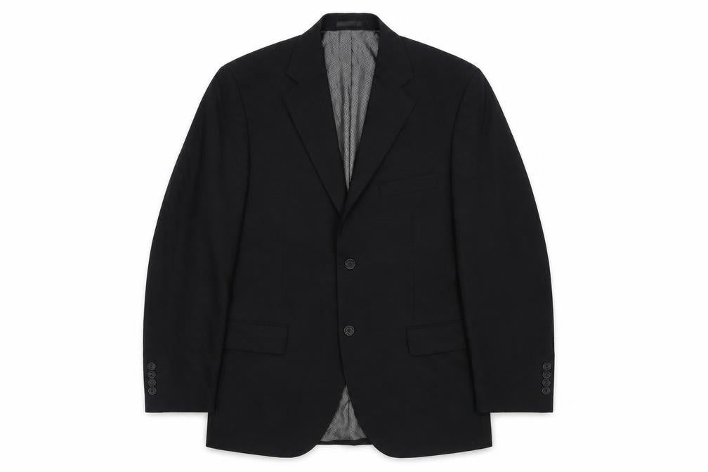 Hasp Men's Black Suit Jacket 40R Wool Blend