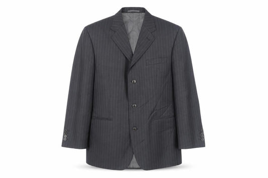Pierre Cardin Men's Grey Striped Blazer 40S