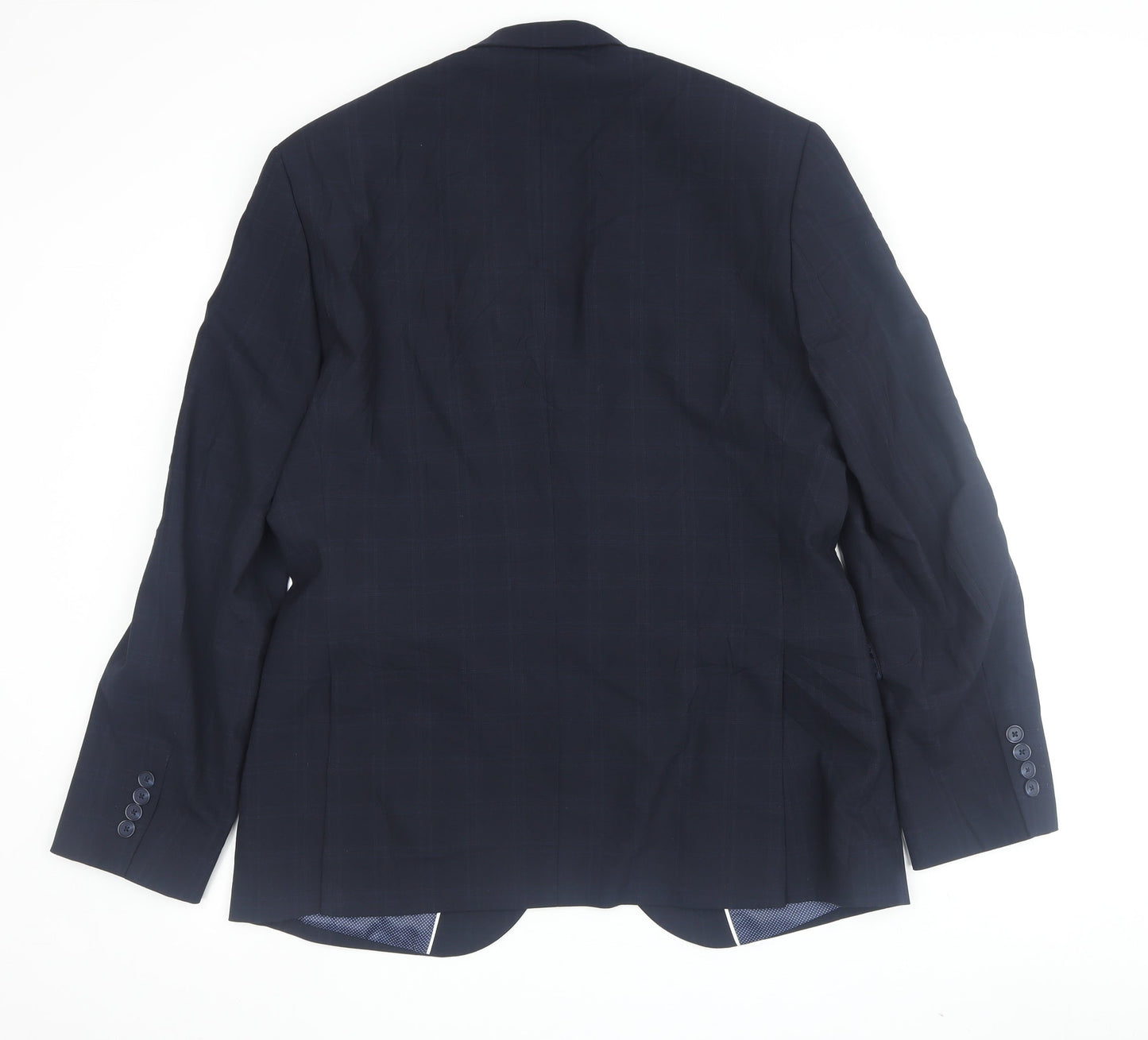 Marks and Spencer Men's Blue Check Blazer 40R