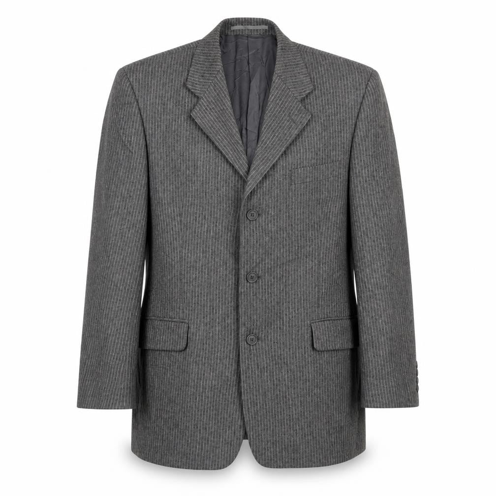 Salvatore Giovanni Men's Grey Wool Blazer, Size 40R