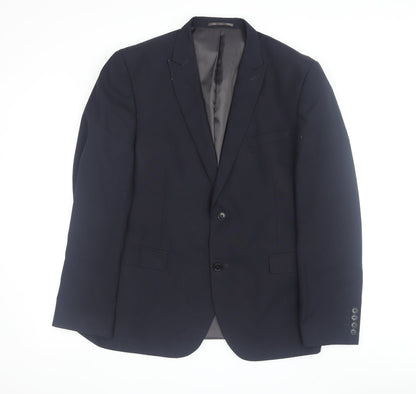 Next Men's Navy Suit Jacket Slim Fit, 44R, Formal