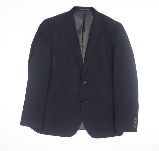 Next Men's Navy Suit Jacket Slim Fit, 44R, Formal