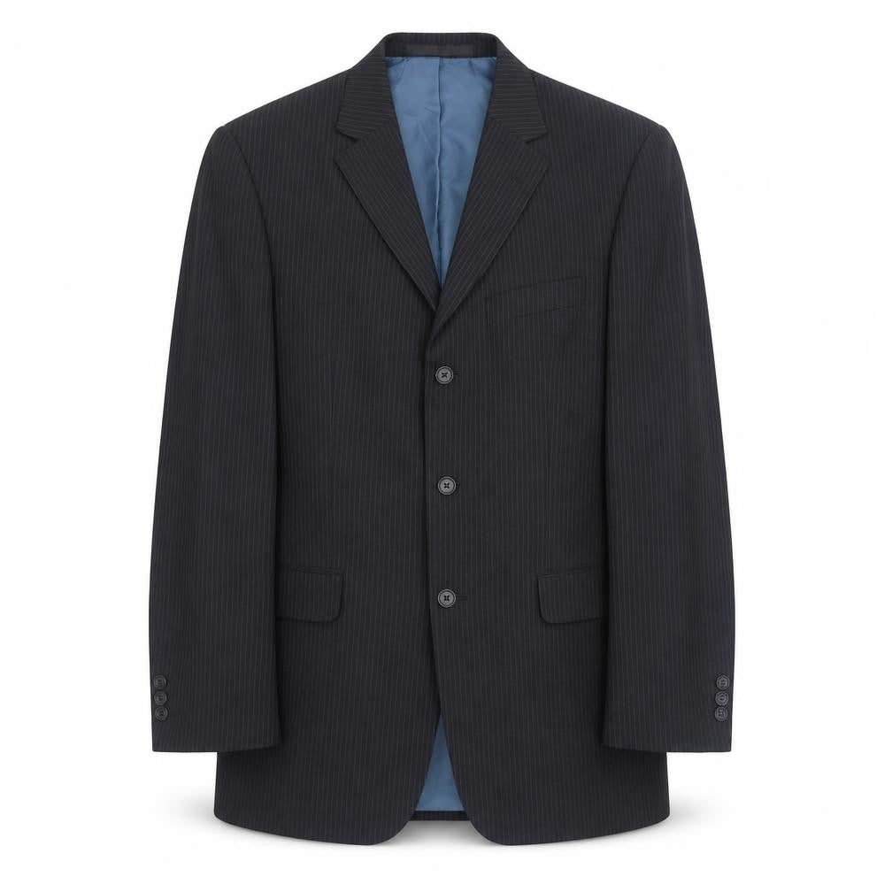 Marks & Spencer Men's Blue Striped Suit Jacket 38R