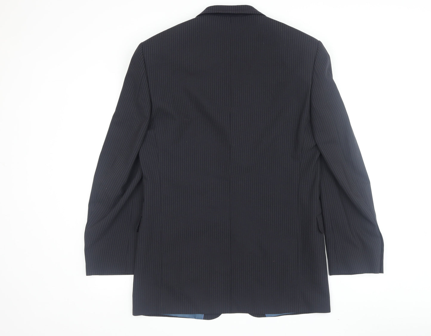 Marks and Spencer Men's Blue Striped Suit Jacket 38R