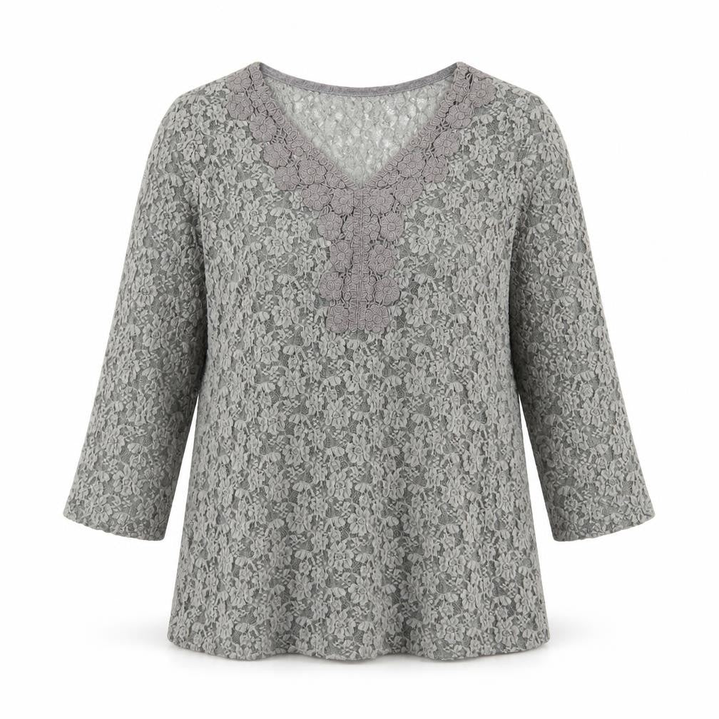 Marks & Spencer Grey Floral Blouse for Women, Size 14