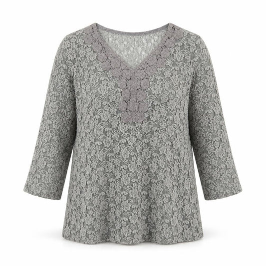 Marks & Spencer Grey Floral Blouse for Women, Size 14