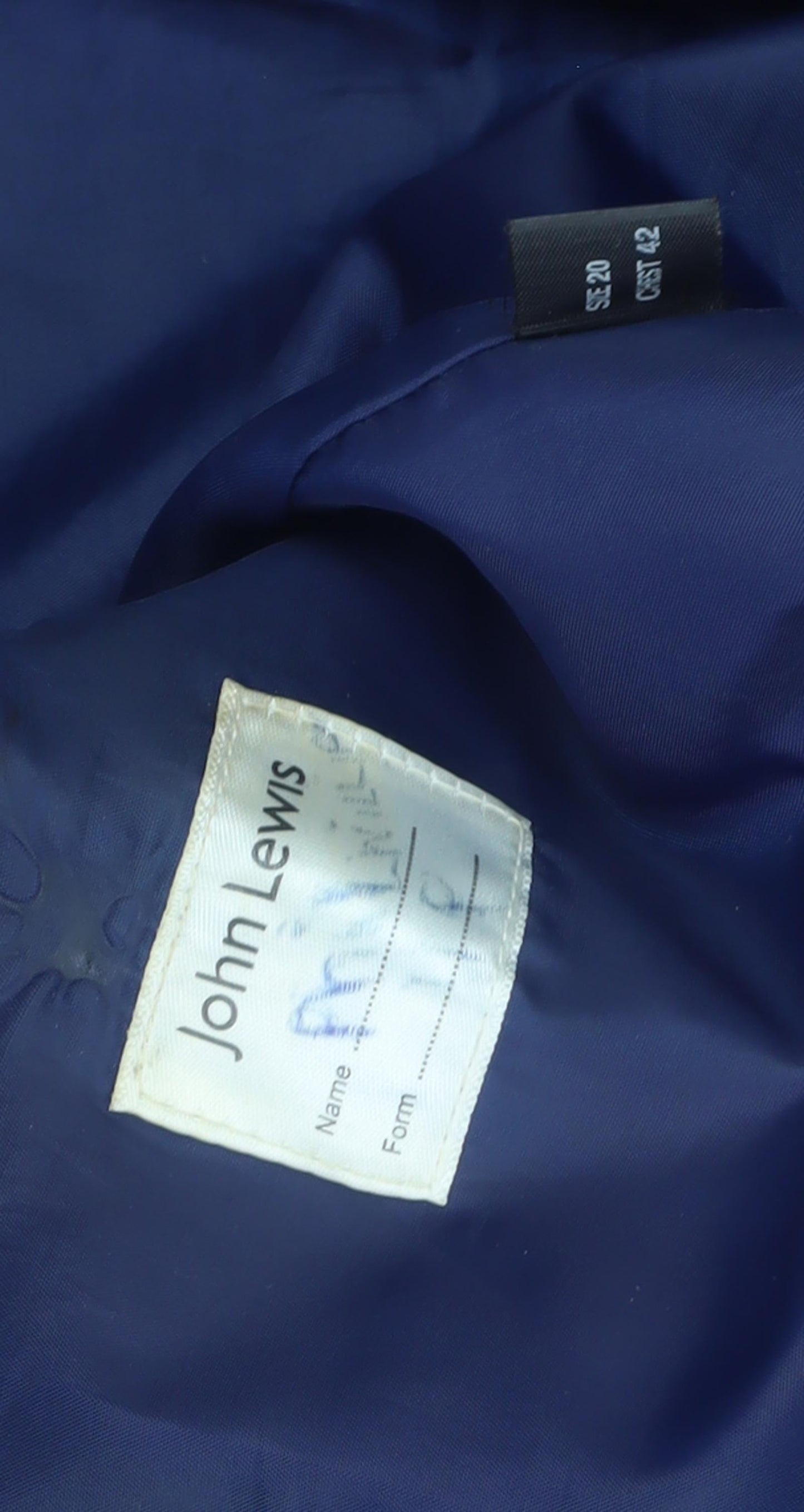 John Lewis Men's Blue Blazer, Size 42, Notch Lapel