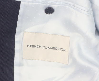 Close-up detail of French Connection Men's Blue Regular Blazer, size 40