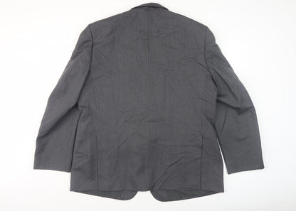 Centaur Men's Grey Striped Blazer Jacket 48R