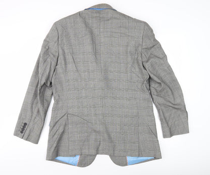 Howick Men's Grey Check Blazer 40R Formal Wool