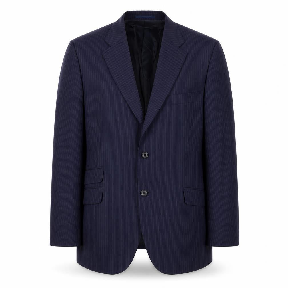 Howick Men's Blue Striped Suit Jacket 42R Regular Fit