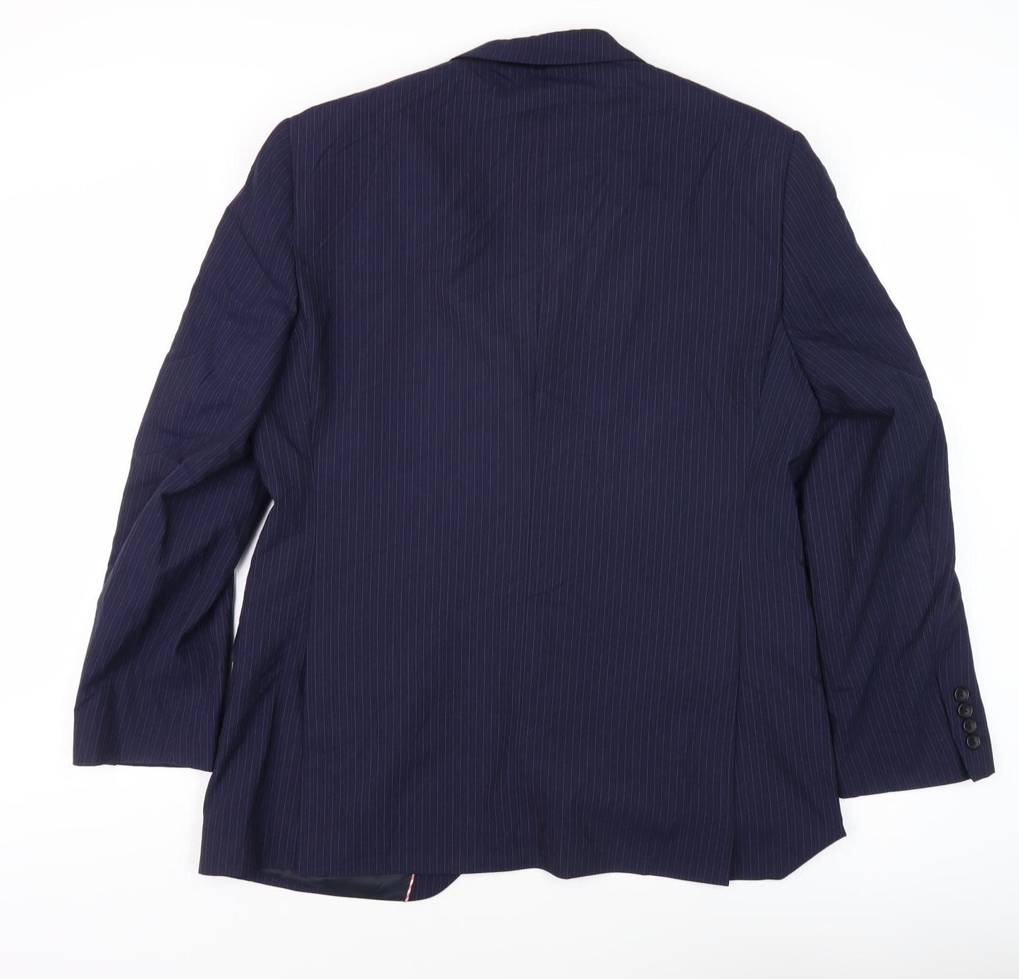 Howick Men's Blue Striped Suit Jacket 42R Regular Fit