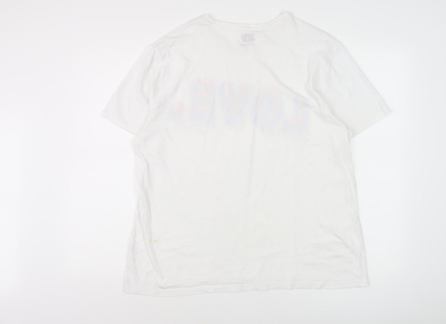 Comic Relief White T-Shirt, L, Unisex Casual Cotton