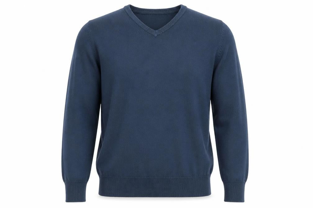 Thomas Nash Men's Blue V-Neck Pullover Jumper Size M